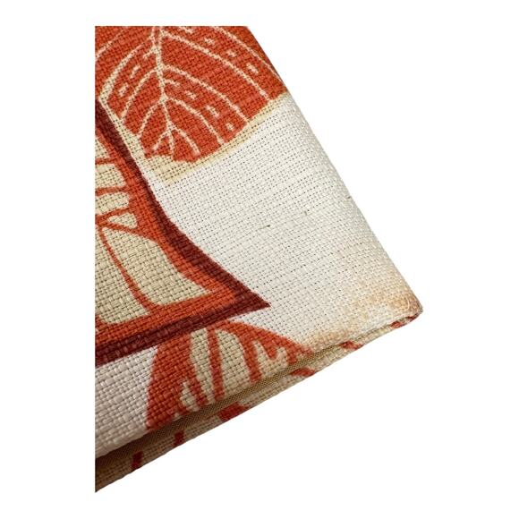 Women’s Cream /‎ Rust Leaf Print Open Front Cardigan / Jacket Medium - Picture 7 of 8